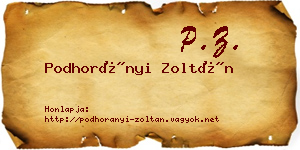 Podhorányi Zoltán névjegykártya